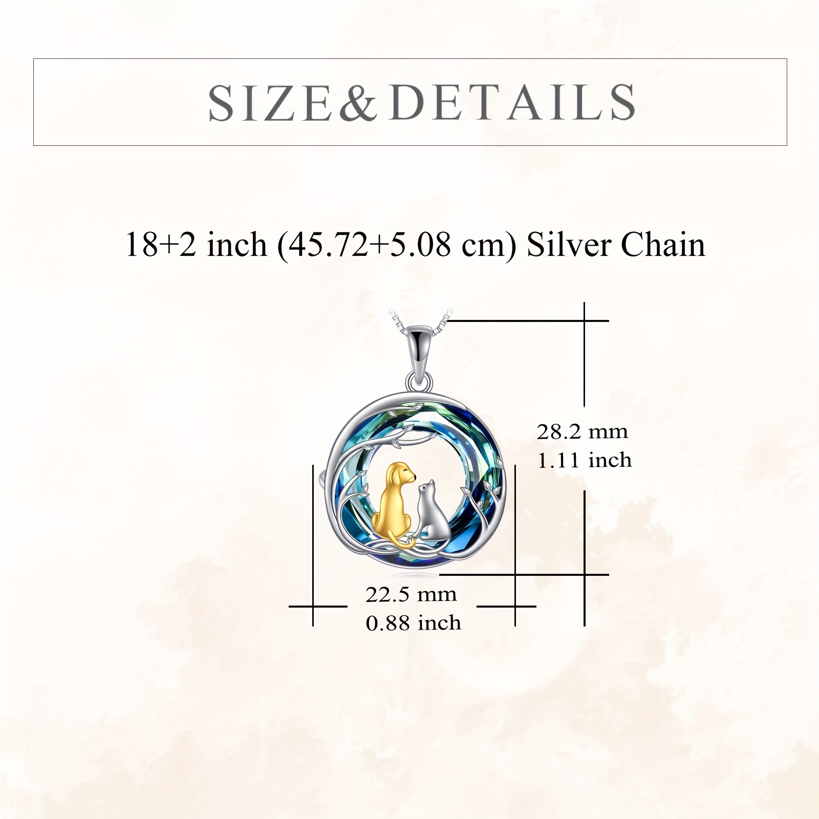 Adjustable Chain Cat Dog Necklace 925 Sterling Silver Crystal Pendant Animals Je